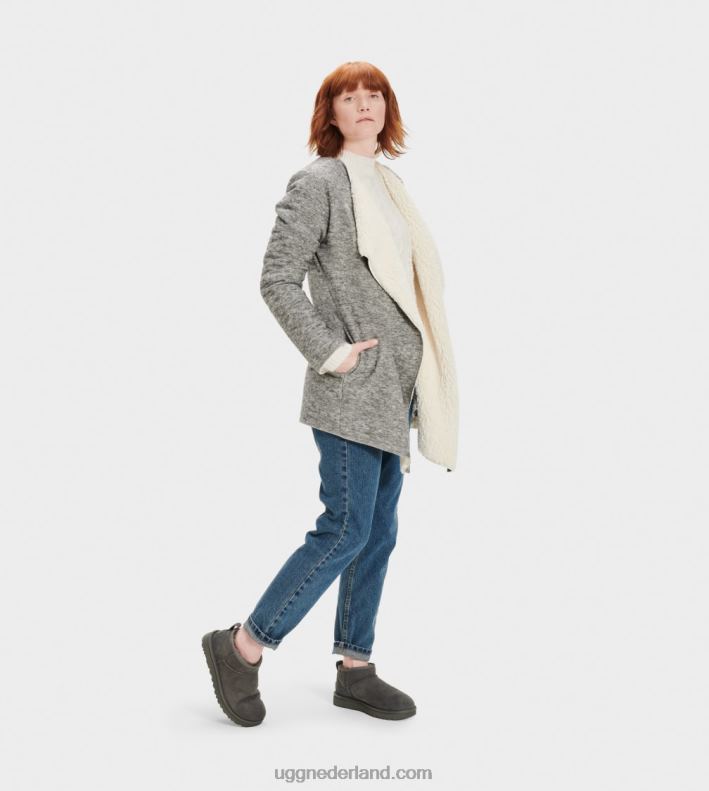 vrouwen grijze heide UGG abriana sjaal vest 686ZP112