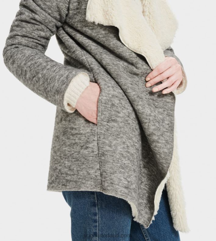 vrouwen grijze heide UGG abriana sjaal vest 686ZP112