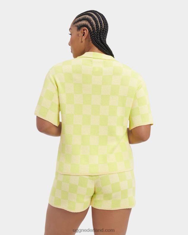 vrouwen honingraat/levendig groen UGG jeannie buttondown trui 686ZP971