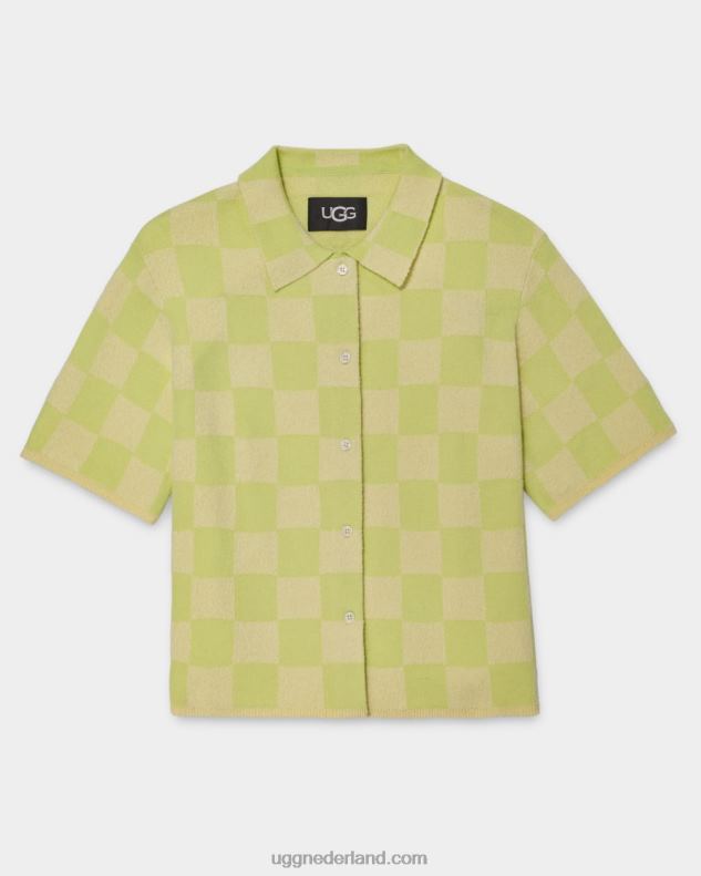 vrouwen honingraat/levendig groen UGG jeannie buttondown trui 686ZP971