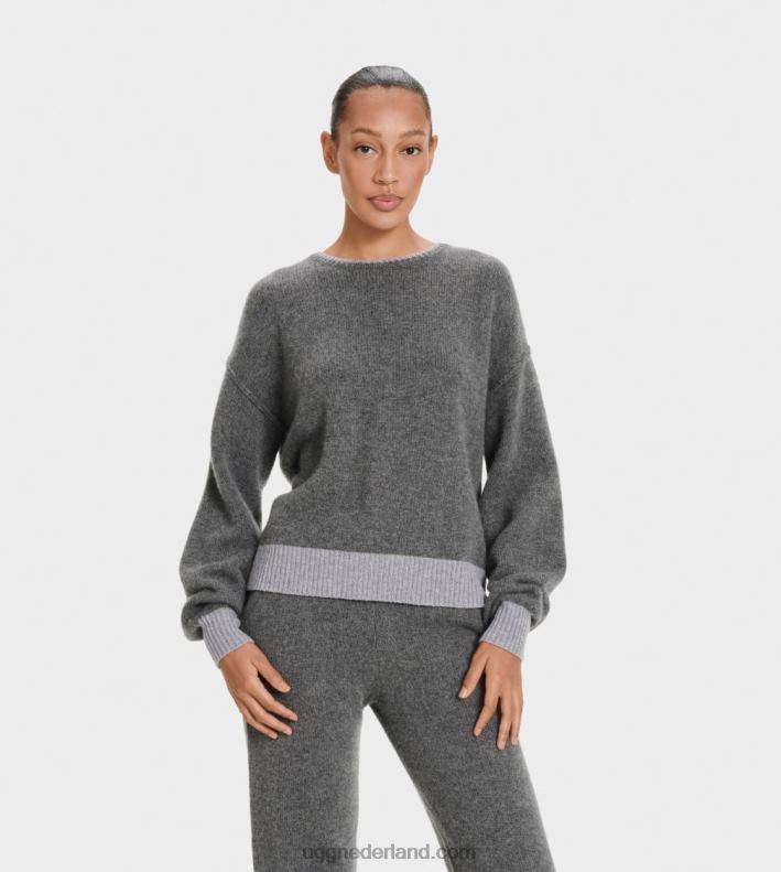 vrouwen houtskool UGG renata trui van kasjmiermix 686ZP1158