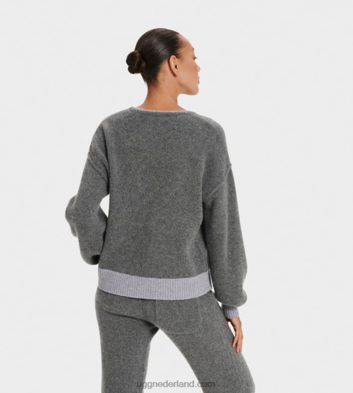 vrouwen houtskool UGG renata trui van kasjmiermix 686ZP1158