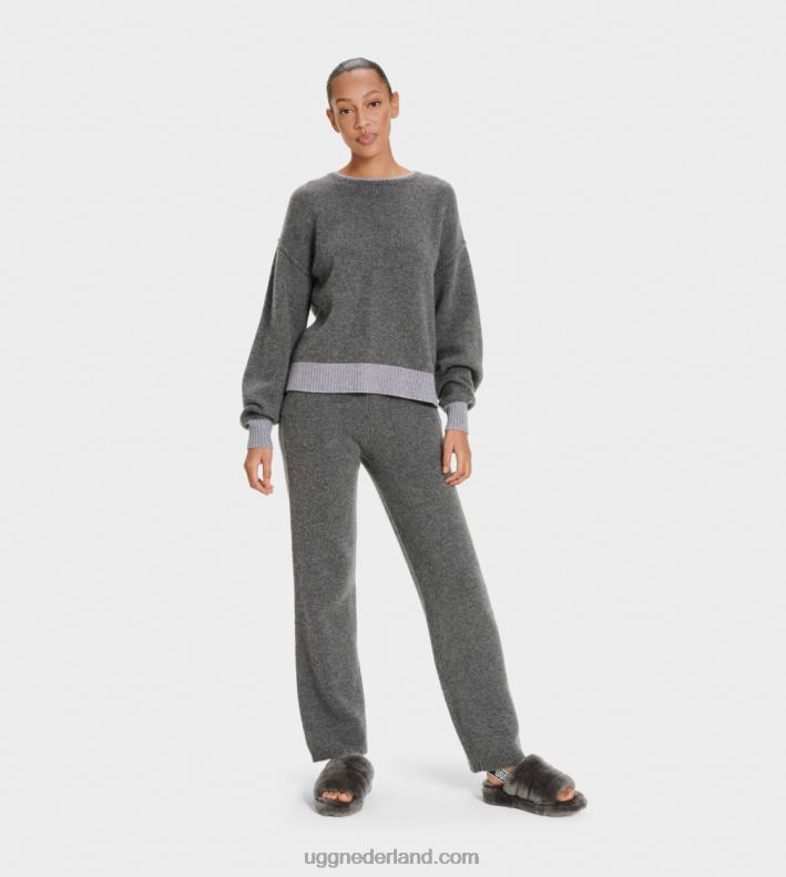 vrouwen houtskool UGG renata trui van kasjmiermix 686ZP1158