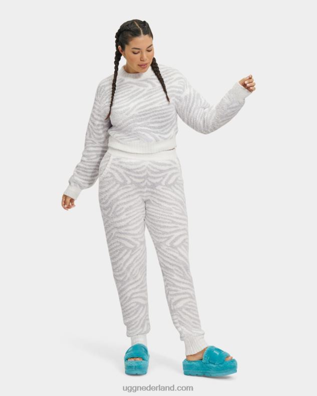 vrouwen metaalgrijze zebra UGG heddie mock hals trui 686ZP1157