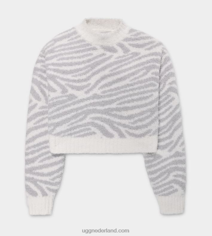 vrouwen metaalgrijze zebra UGG heddie mock hals trui 686ZP1157