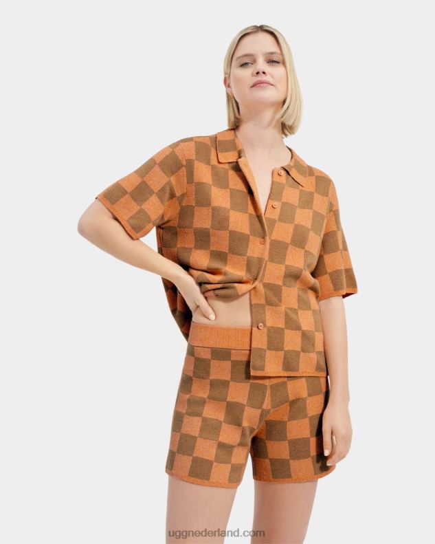 vrouwen oranje/bruin UGG jeannie buttondown trui 686ZP973