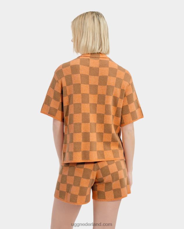 vrouwen oranje/bruin UGG jeannie buttondown trui 686ZP973