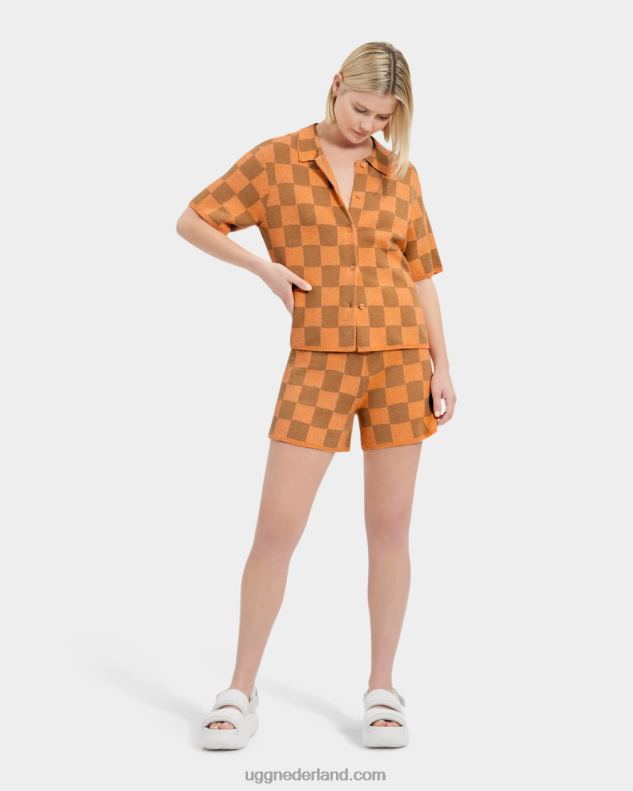 vrouwen oranje/bruin UGG jeannie buttondown trui 686ZP973