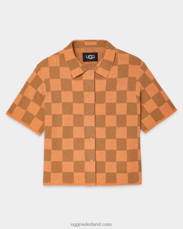 vrouwen oranje/bruin UGG jeannie buttondown trui 686ZP973