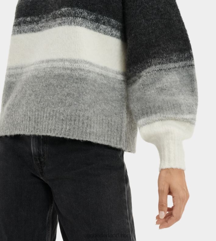 vrouwen zwart multi UGG alessa trui met ronde hals 686ZP2260