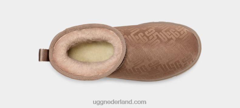 vrouwen bruingrijs UGG klassiek ultra mini-monogram 686ZP2138