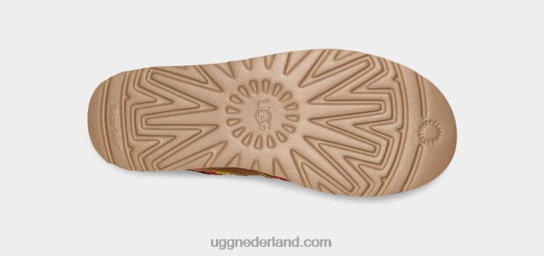vrouwen kastanje UGG klassiek mini ii gevlochten platform 686ZP2134