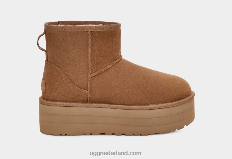 vrouwen kastanje UGG klassiek miniplatform 686ZP348