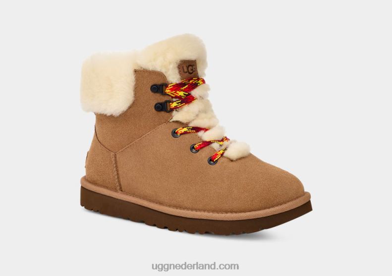 vrouwen kastanje UGG klassieke mini alpine veter 686ZP532