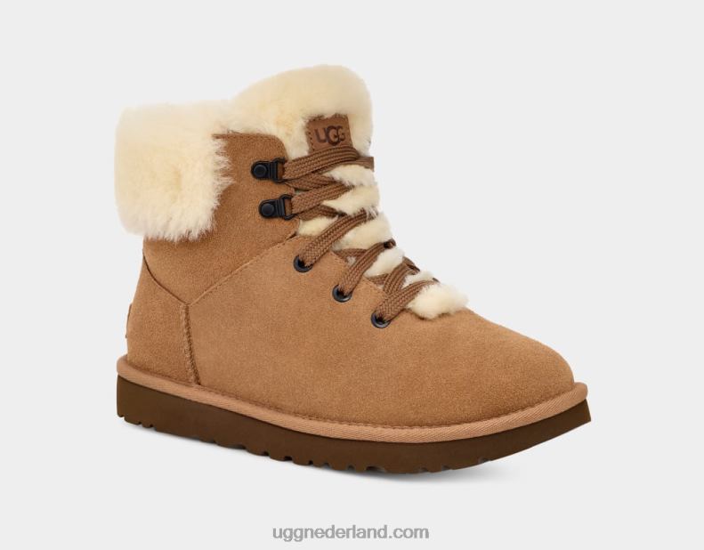 vrouwen kastanje UGG klassieke mini alpine veter 686ZP532