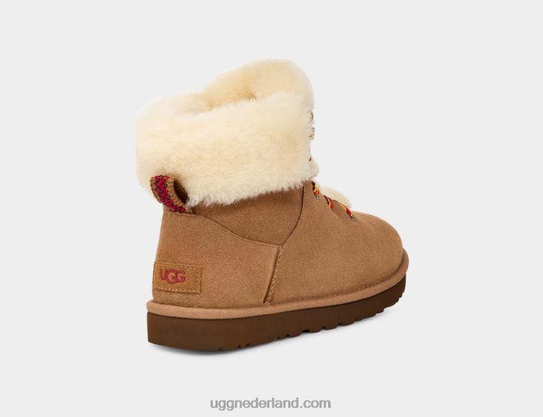 vrouwen kastanje UGG klassieke mini alpine veter 686ZP532