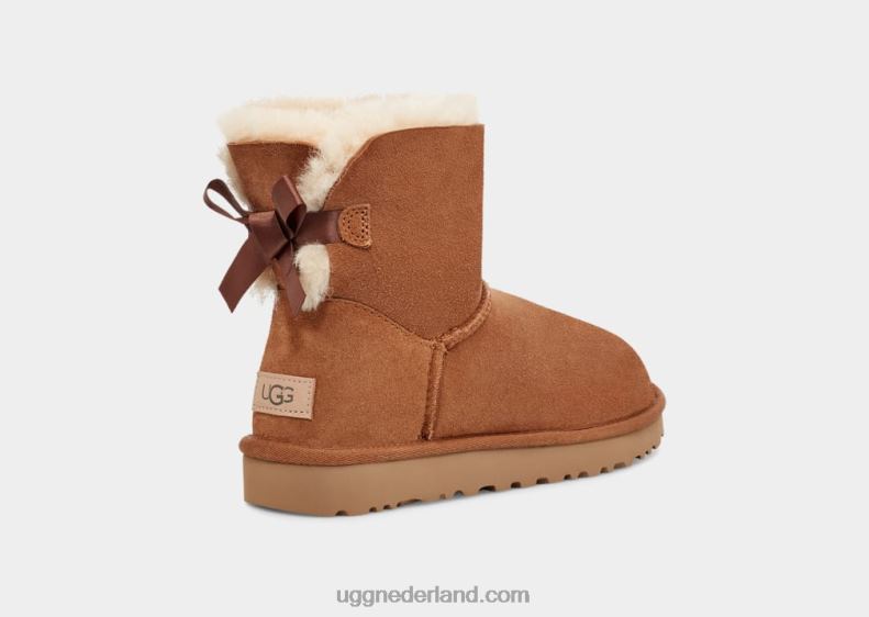 vrouwen kastanje UGG mini bailey bow ii laars 686ZP359
