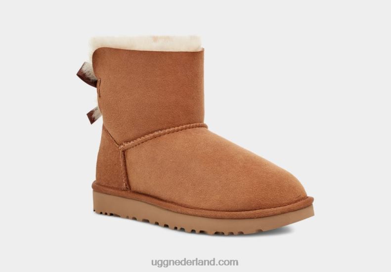 vrouwen kastanje UGG mini bailey bow ii laars 686ZP359