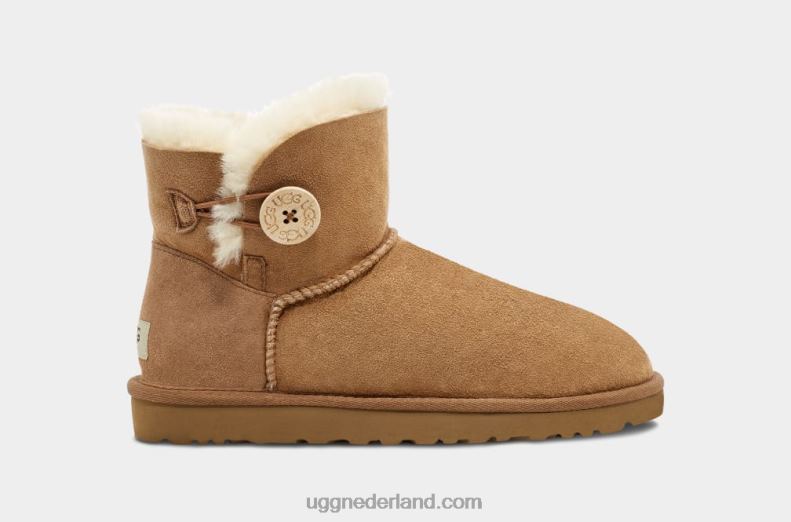 vrouwen kastanje UGG mini bailey button ii laars 686ZP363