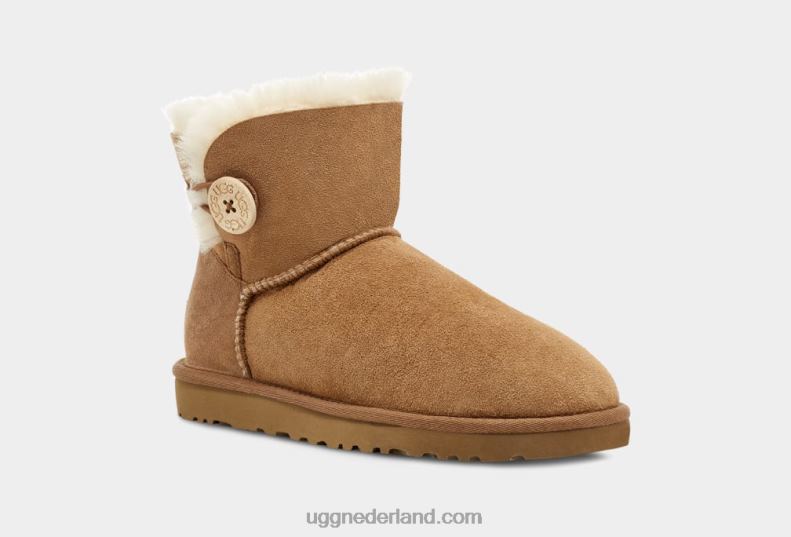 vrouwen kastanje UGG mini bailey button ii laars 686ZP363