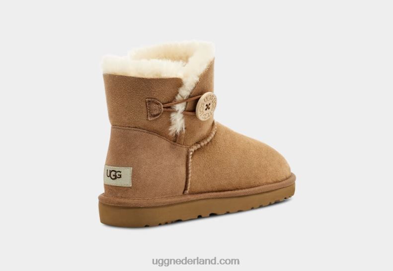 vrouwen kastanje UGG mini bailey button ii laars 686ZP363
