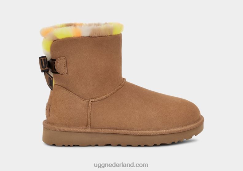 vrouwen kastanje UGG mini vestingmuur geruite punk 686ZP859