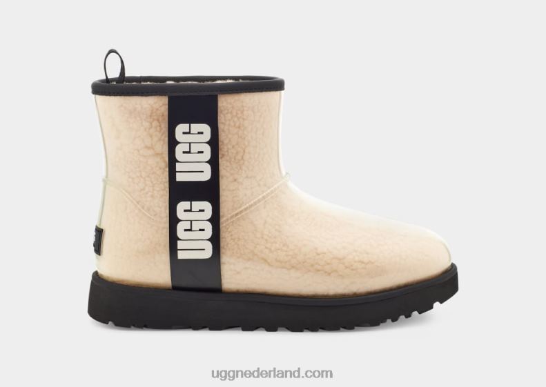 vrouwen naturel/zwart UGG klassieke heldere mini 686ZP2218