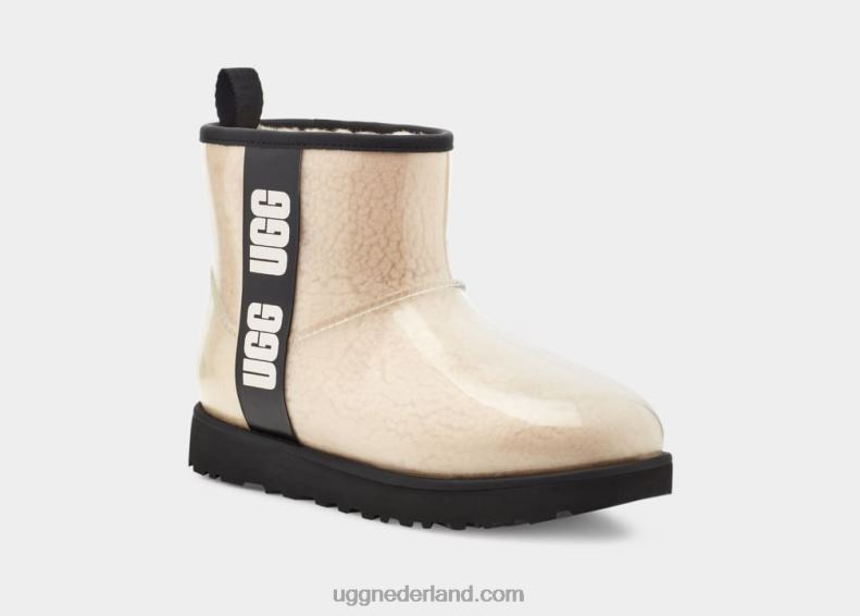 vrouwen naturel/zwart UGG klassieke heldere mini 686ZP2218