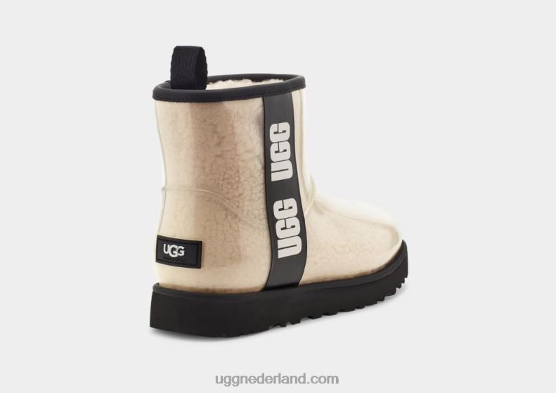 vrouwen naturel/zwart UGG klassieke heldere mini 686ZP2218
