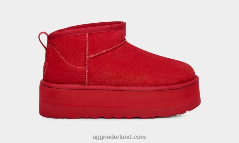 vrouwen samba rood UGG klassiek ultra mini-platform 686ZP587