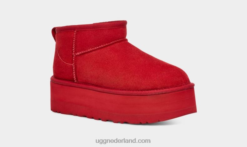 vrouwen samba rood UGG klassiek ultra mini-platform 686ZP587