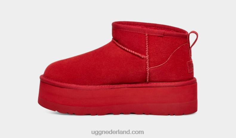 vrouwen samba rood UGG klassiek ultra mini-platform 686ZP587