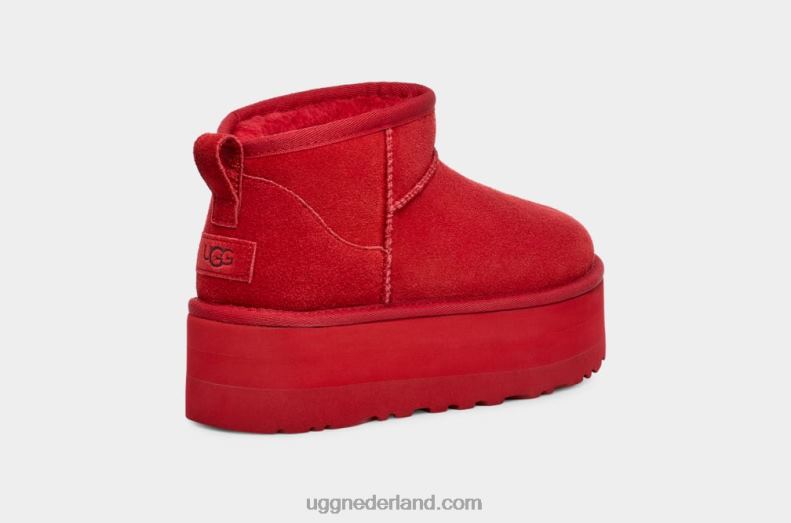vrouwen samba rood UGG klassiek ultra mini-platform 686ZP587