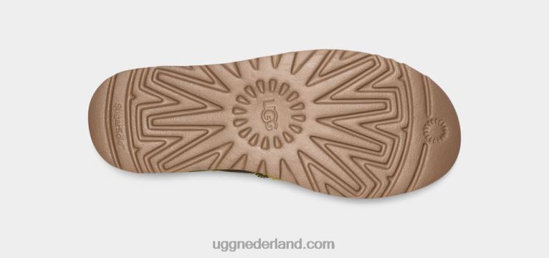 vrouwen verbrande olijf UGG klassiek mini ii gevlochten platform 686ZP2135