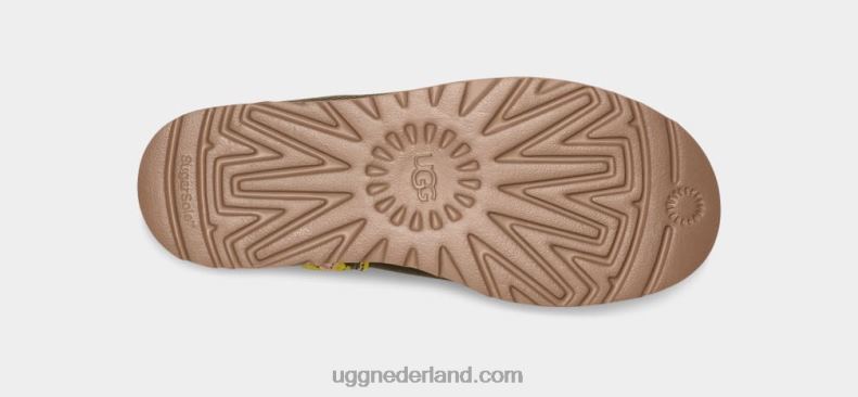 vrouwen verbrande olijf UGG klassiek ultra mini vlechtplatform 686ZP658