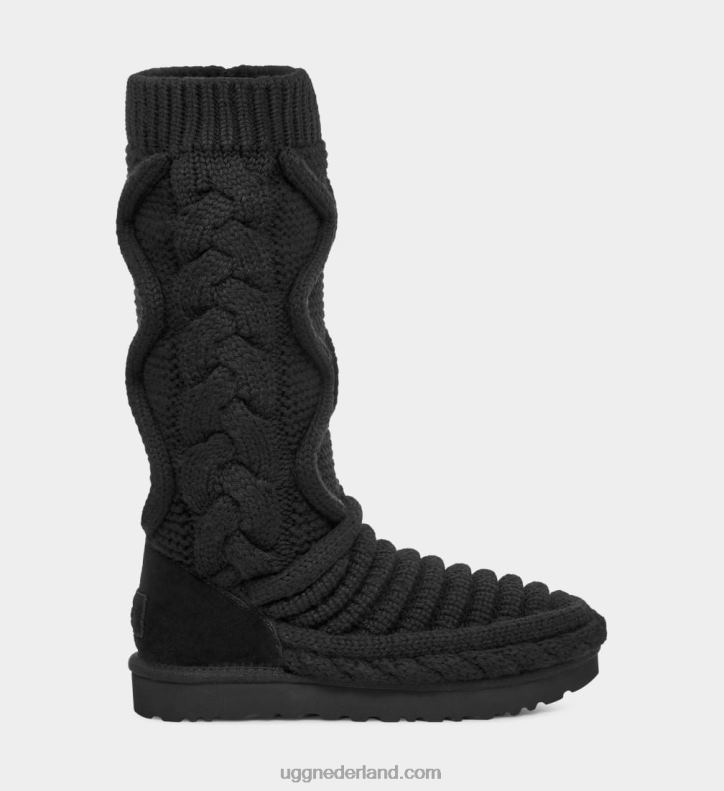 vrouwen zwart UGG klassieke lange grof gebreide laars 686ZP759