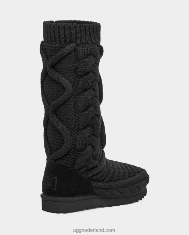 vrouwen zwart UGG klassieke lange grof gebreide laars 686ZP759