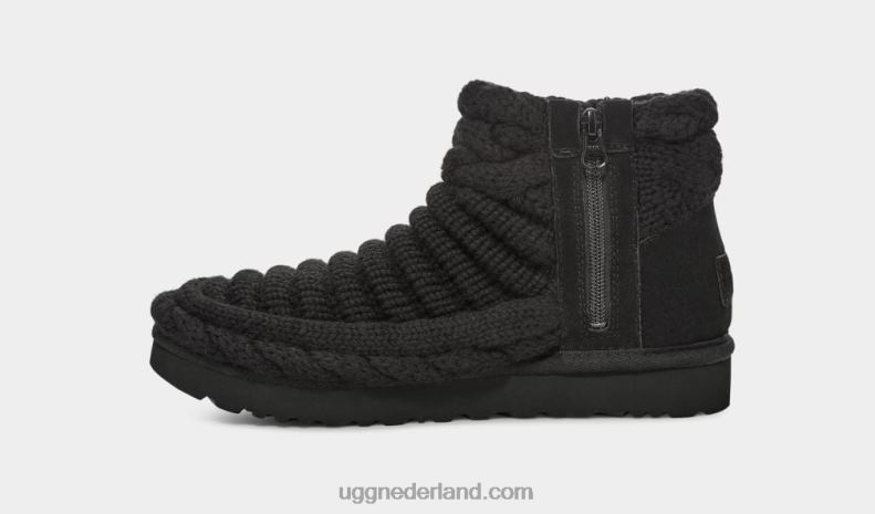 vrouwen zwart UGG klassieke mini grof breisel 686ZP702