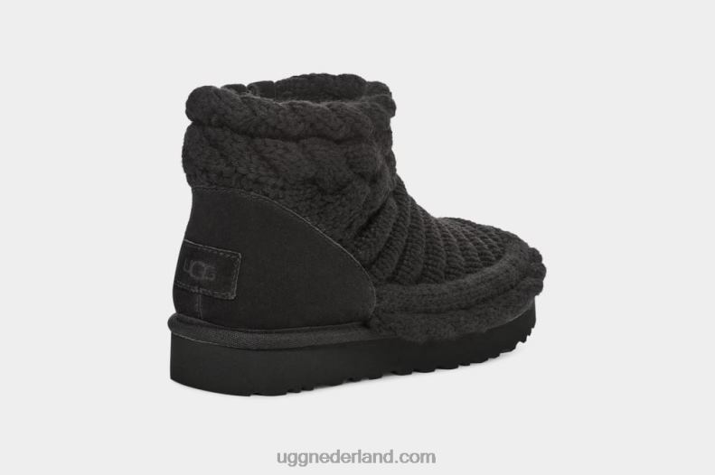 vrouwen zwart UGG klassieke mini grof breisel 686ZP702