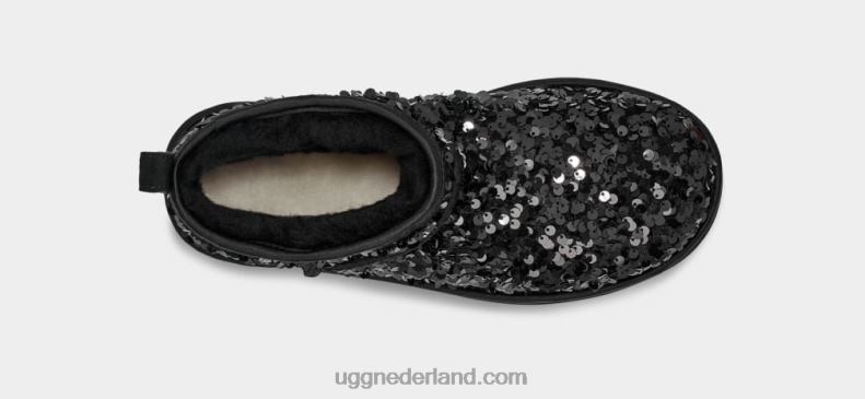 vrouwen zwart UGG ultra mini dikke pailletten 686ZP782