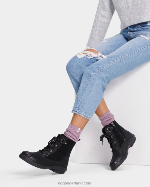 vrouwen zwart leer UGG hapsburgse eend 686ZP735