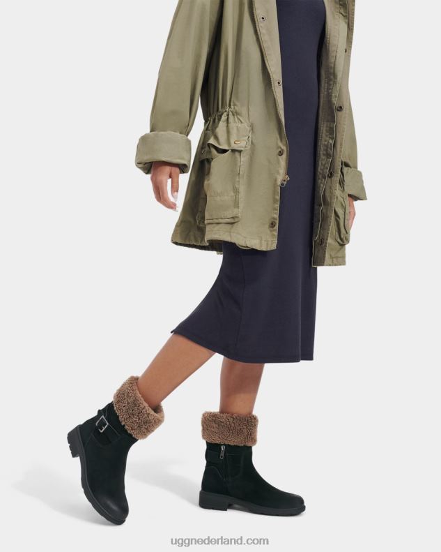 vrouwen zwart suède UGG Harrison-manchet 686ZP2044