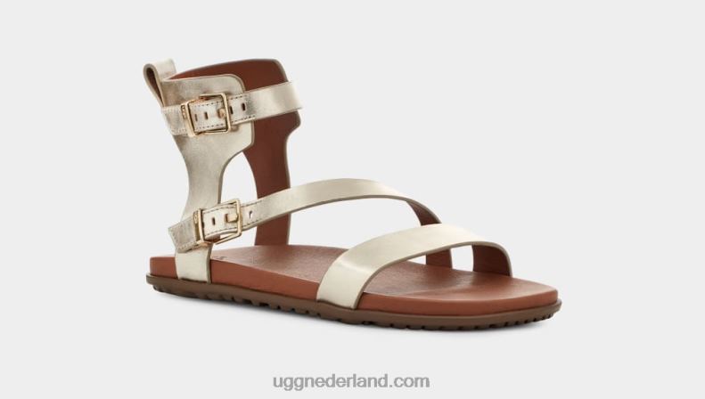 vrouwen bleek goud metallic UGG solivan band 686ZP63