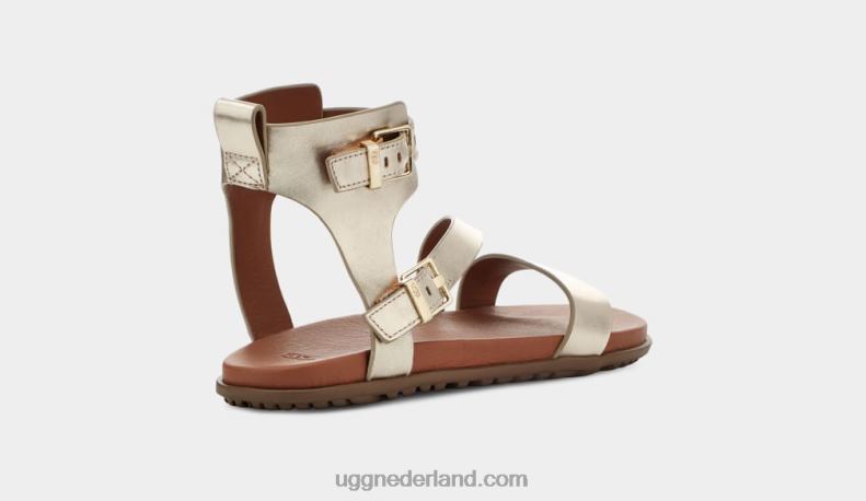 vrouwen bleek goud metallic UGG solivan band 686ZP63