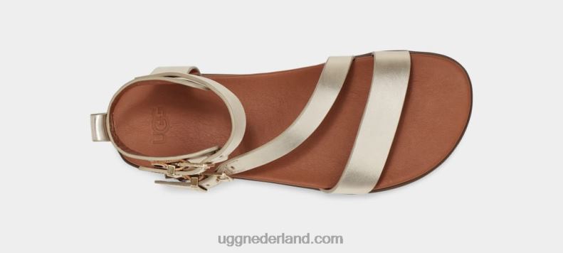 vrouwen bleek goud metallic UGG solivan band 686ZP63