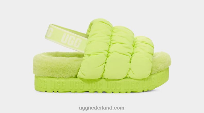 vrouwen bleke chartreuse UGG scrunchita 686ZP534