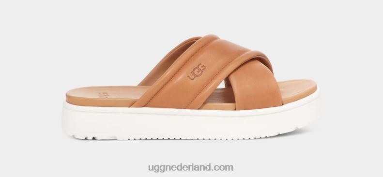 vrouwen bruin leer UGG zayne kruisband 686ZP538