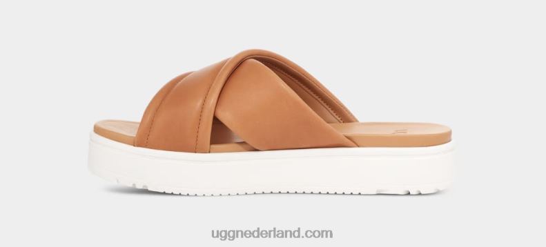 vrouwen bruin leer UGG zayne kruisband 686ZP538