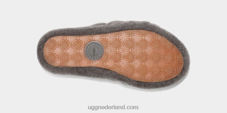 vrouwen houtskool UGG pluis ja schuif 686ZP712