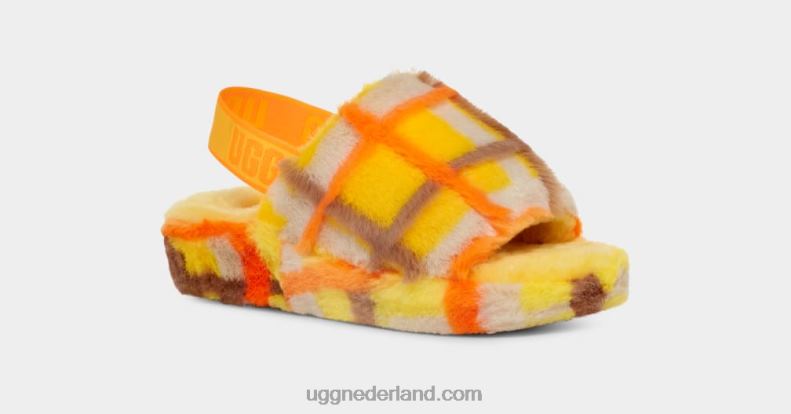 vrouwen kanarie UGG pluis ja schuif geruite punk 686ZP66